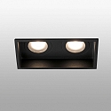 ceiling recessed luminaire HYDE SQ 2 flames GU10 IP44, black matt 