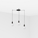 pendant luminaire ART 3 flames E27 IP20, black 