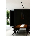 Faro pendant luminaire PLUMA switchable IP20, black matt 