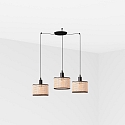 pendant luminaire MAMBO 3 flames E27 IP20, black matt 