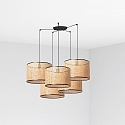 pendant luminaire MAMBO 5 flames E27 IP20, black matt 