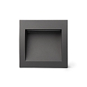 wall recessed luminaire SEDNA SQ140 square, indirect, switchable IP65, dark grey 