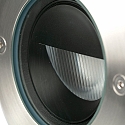Faro floor recessed luminaire GEISER 130 WALLWASHER round, rigid, asymmetrical IP67, stainless steel, satined 