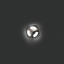 Faro floor recessed luminaire KANE 3 3-fold, round IP67, stainless steel, satined 