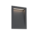 wall recessed luminaire SOUN 193 down, square, indirect IP65, dark grey 