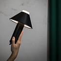 Faro table lamp FUJI LED IP44, satined, black 