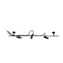 outdoor wall luminaire CLAP 3 flames LED IP65, black 