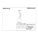 Frisch-Licht LED Ball Pendant luminaire glass, 44W, 3000K, 5200lm, IP40, stainless steel