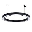 pendant luminaire � 150CM CCT Switch, direct, UGR < 19, multipower, ring shape IP40, black 