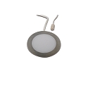 LED Recessed luminaire FAR 58 with surface light, 3W, 3000K, IP20, brushed stainless steel
