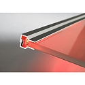 Hera LED glass edge profile, single / double sided for panes of glass with 0.3-1.3cm thickness, 76cm