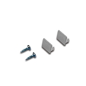 2pc. set of end cap for surface mount LED profile, 15/13mm, with fastening screws, anodised alu