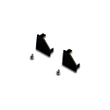 2pc. set of end cap for LED corner profile 19mm, with fastening screws, black