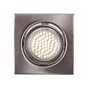 HEITRONIC Heitronic Recessed spot square, brushed stainless steel, swiveling