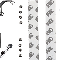 LED Under cabinet luminaire MECANO 110�, 3000K, 300mm, 5W, 320lm