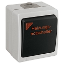 HEITRONIC Surface mounted wet room Heating emergency switch, illuminated, 2-pin, IP54, anthracite gray