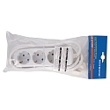 Socket, 3-fold, 3G1,5mm�, white, 1,5m connection cable