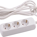 HEITRONIC Socket, 3-fold, 3G1,5mm�, white, 3m connection cable