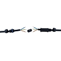 HEITRONIC Cable connector, 3 pole, 115x26,5mm, IP68, black