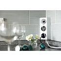 HEITRONIC Protective contact socket SALERNO, 2-fold + USB, 250V, max. 3500W