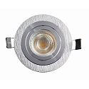 HEITRONIC Recessed spot DL7801, ROUND, GU10 & GU5.3, LED max. 8W, IP20, swiveling, brushed aluminum
