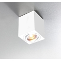 HEITRONIC Surface mounted spot ADL9001, square, GU10, IP20, 25� swiveling, white