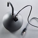 HEITRONIC battery table lamp PHERA with accumulator, with touch dimmer IP54, anthracite dimmable