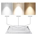 HEITRONIC ceiling recessed luminaire LE MANS square IP44, white dimmable