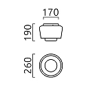 Helestra Ceiling luminaire CANIO, E27, IP30, white matt / glass clear