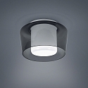 Helestra Ceiling luminaire CANIO, E27, IP30, white matt / glass grey