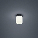ceiling luminaire KETO cylindrical, switchable, with diffuser IP44, black matt 