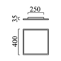 Helestra LED Ceiling luminaire RACK LED, square, IP20, white matt