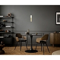 Helestra pendant luminaire LIDOS 1 flame, direct / indirect IP20, black matt, gold leaf dimmable