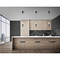 pendant luminaire LIDOS 1 flame, direct / indirect IP20, black chrome dimmable