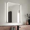 Helestra mirror luminaire LADO-S 90 medium, switchable, slim, with diffuser IP44, chrome, white 