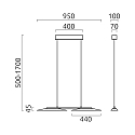 Helestra LED Pendant luminaire SALLY LED, IP20, nickel matt - chrome
