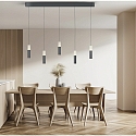 pendant luminaire LIDOS 5 flames, direct / indirect IP20, black chrome dimmable