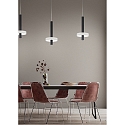 Helestra LED Pendant luminaire KEA LED, 3 flames, IP20, black matt