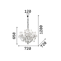 Chandelier FLORIAN SP12, 12 flames, E14, chrome