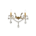 Wall luminaire FLORIAN AP2, 2 flames, E14, gold