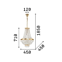 Ideal Lux Chandelier CAESAR SP9, 9 flames, G9, 40W, chrome