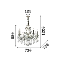 Chandelier GIOCONDA SP8, 8 flames, E14