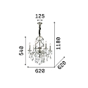 Ideal Lux Chandelier GIOCONDA SP6, 6 flames, E14, gold