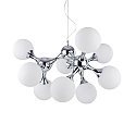 Pendant luminaire NODI BIANCO SP9, 9 flames, E14, chromee