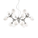 Pendant luminaire NODI BIANCO SP15, 15 flames, E14, chromee