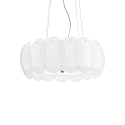 Pendant luminaire OVALINO SP8, 8 flames, E27, white