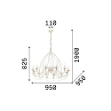 Ideal Lux Chandelier CORTE SP12, 12 flames, E14