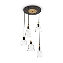 Pendant luminaire GRETEL SP5, 5 flames, E27, black