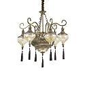 Chandelier HAREM SP9, 9 flames, E27, antique brass