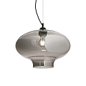 Pendant luminaire BISTR� SP1 ROUND, � 40cm, E27, smokes glass / black